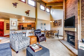 TV, fireplace, DVD player