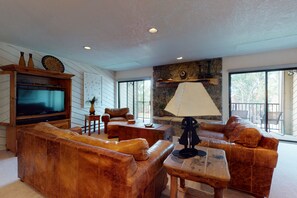 TV, fireplace, DVD player