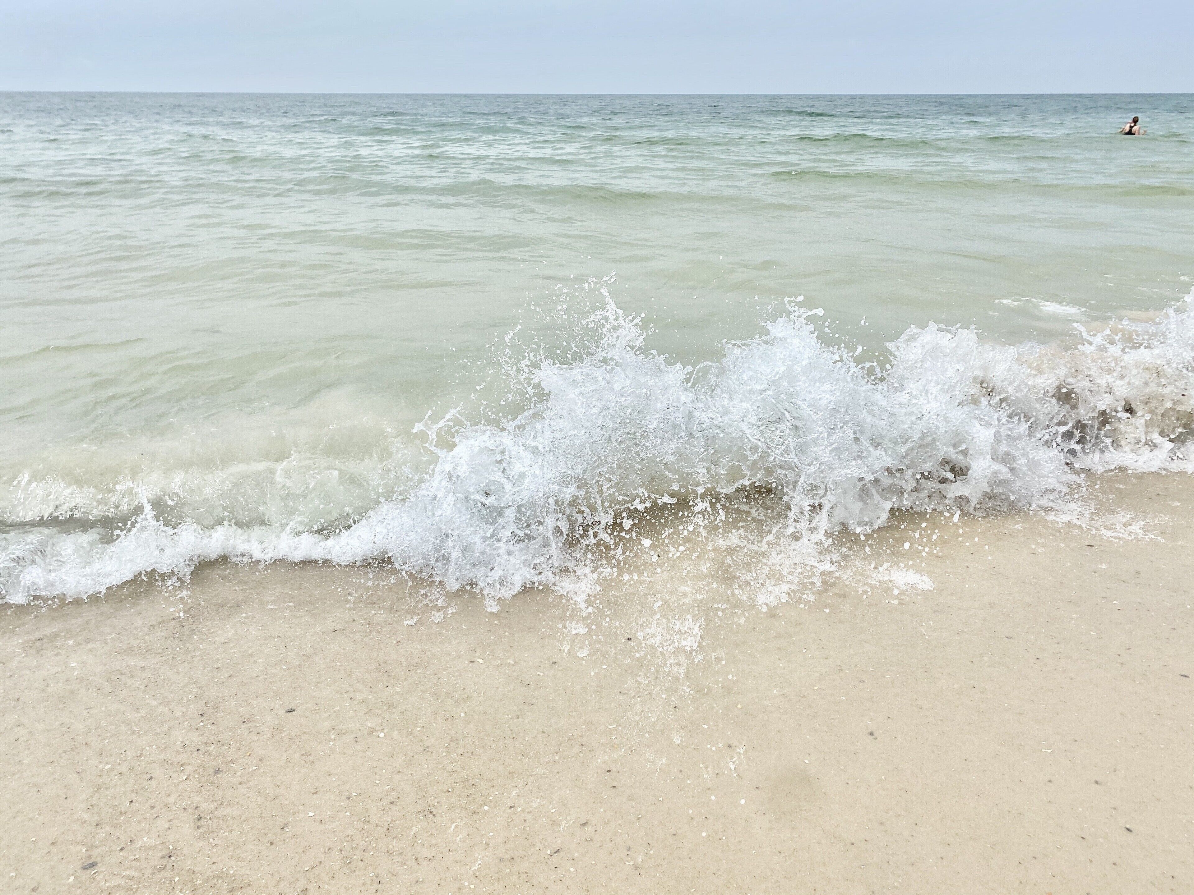 On the beach, sun loungers, beach towels