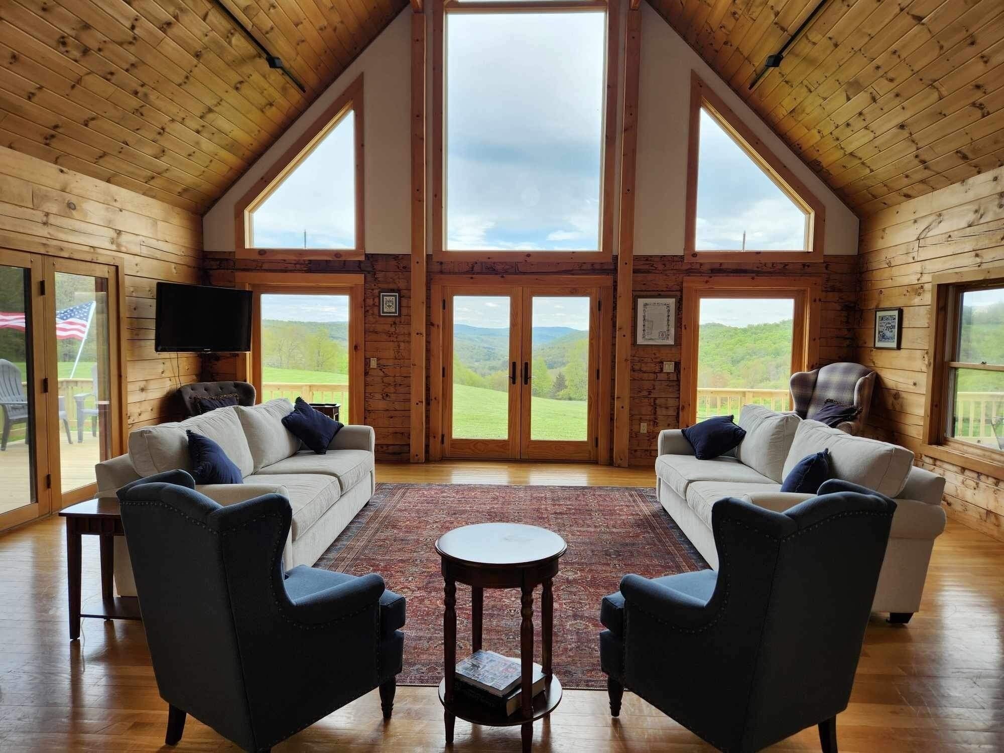 Spacious log home on a hill top with an amazing view