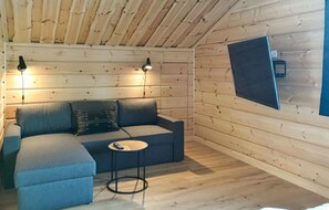 Una televisión, una chimenea