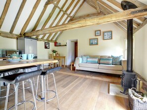 House | Living room | Fireplace, DVD player - Quaint Holiday Home in Cranbrook Kent With Garden (Cranbrook)
