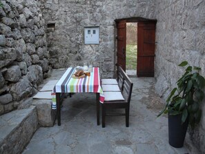 House | Balcony - Stone Holiday Home in Brotnice Dalmatia with Outdoor Hot Tub (Konavle)