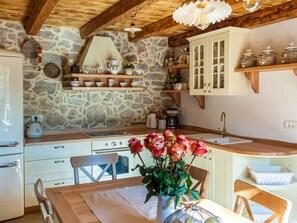 Villa | Private kitchen | Highchair - Gorgeous Villa With Private Swimming Pool and Covered Terrace (Krk)