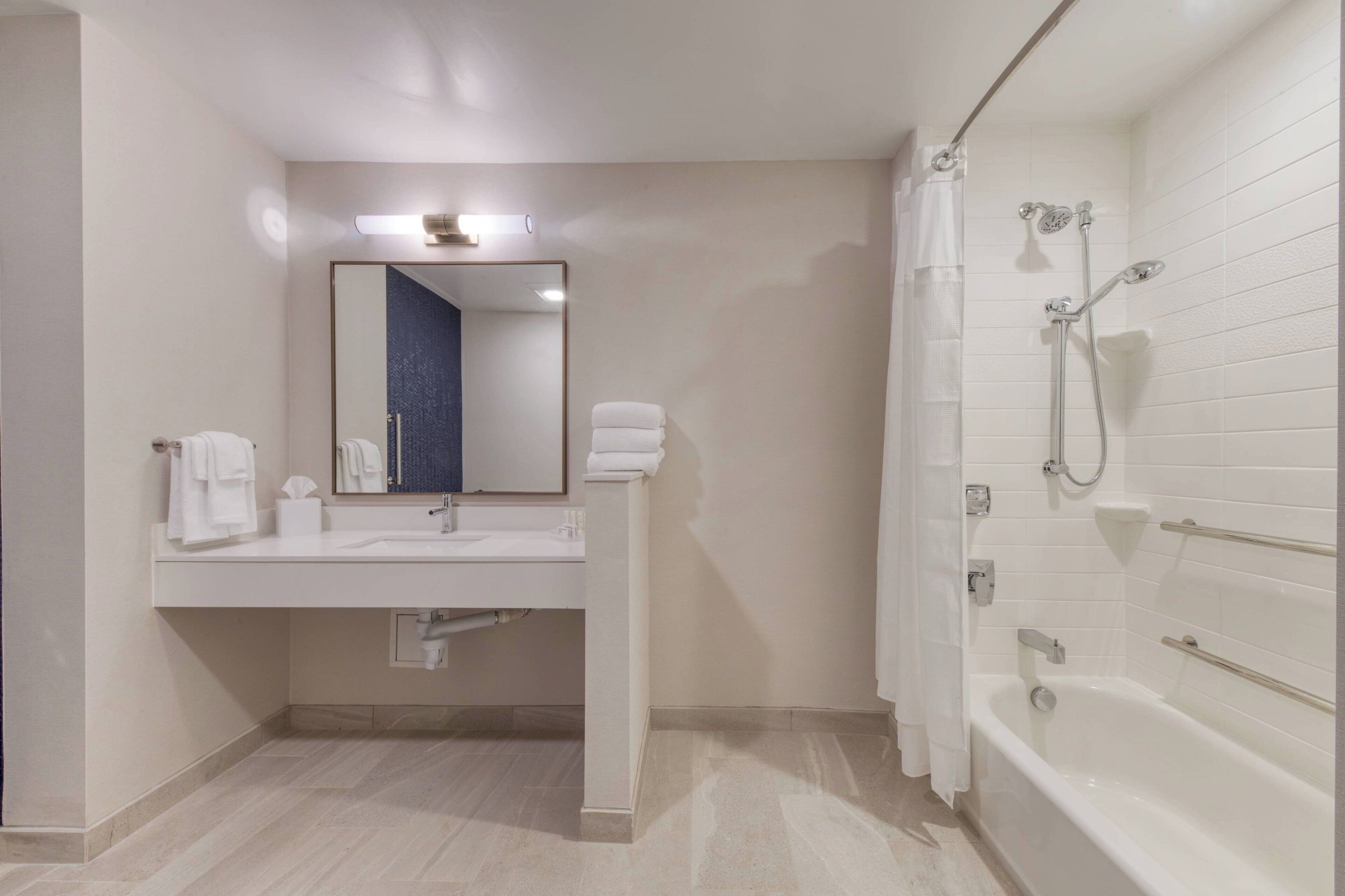 suite, 1 king bed with sofa bed | bathroom | free toiletries, hair dryer, towels, soap