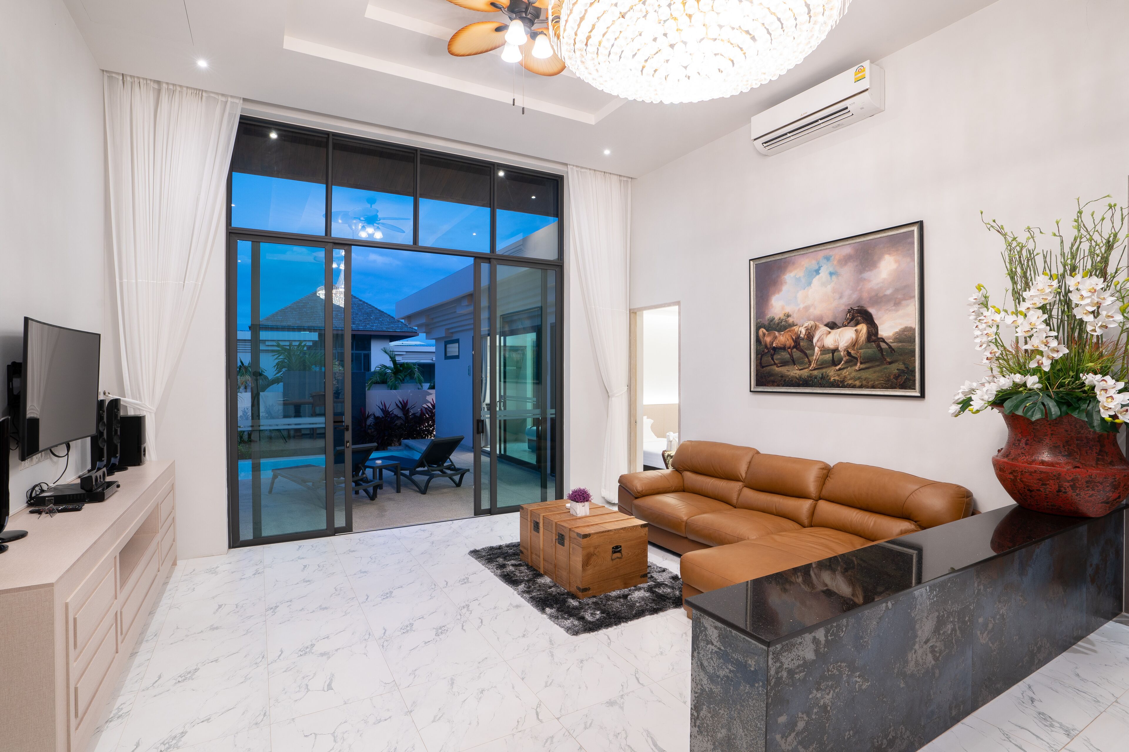 50-inch flat-screen TV with digital channels, TV