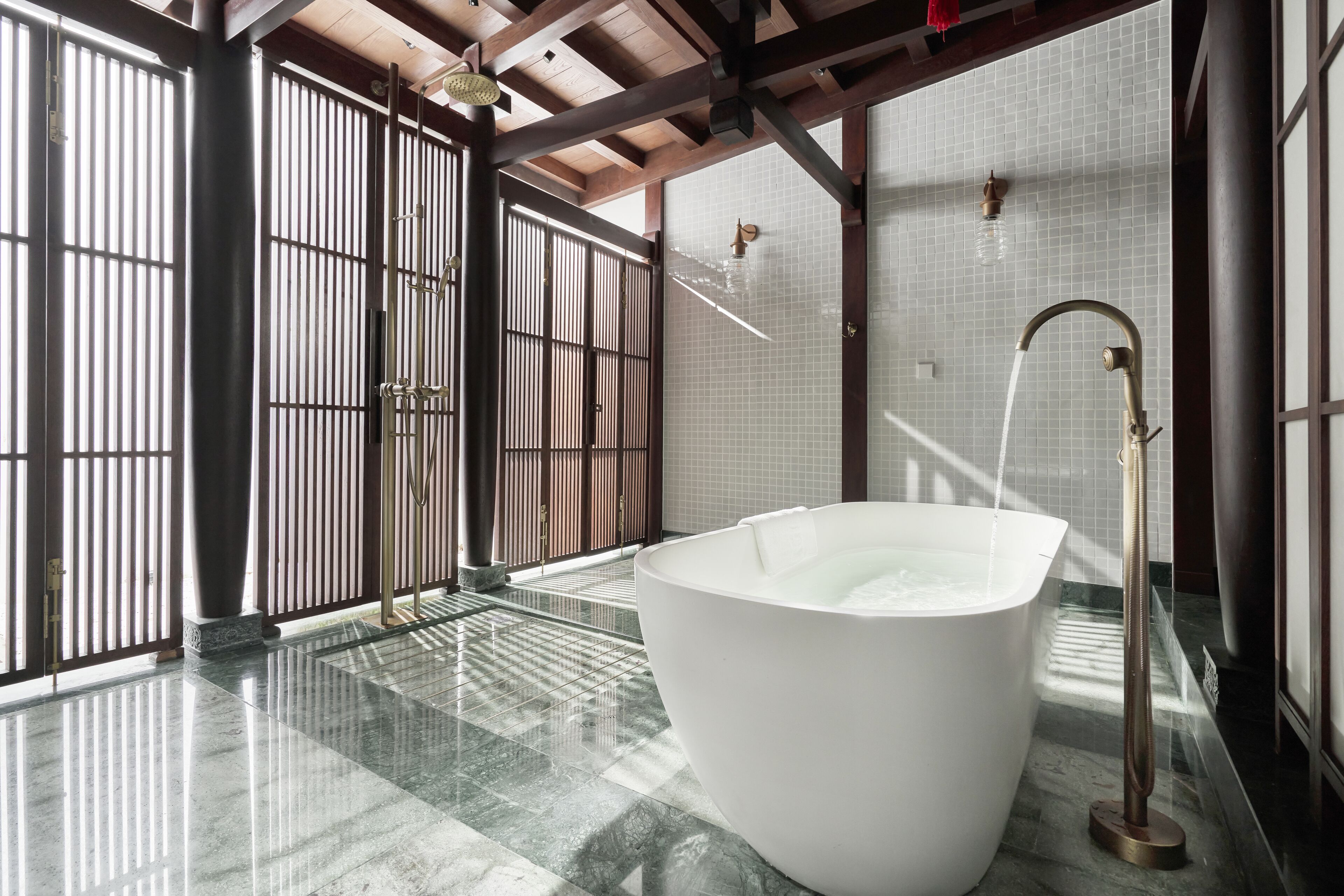 the secret villa 2 bedroom | bathroom | designer toiletries, hair dryer, bathrobes, slippers