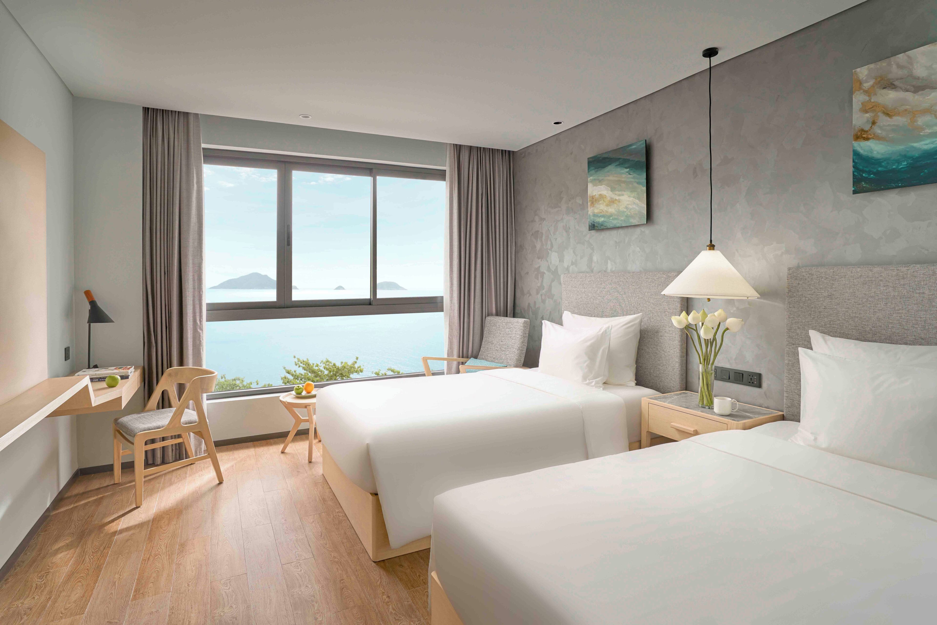 Deluxe Ocean View Twin | Premium bedding, memory foam beds, minibar, in-room safe