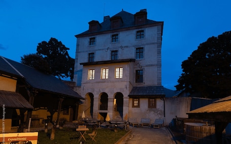 Exterior. The Officers' Pavilion is a unique accommodation located in the heart of the Vau