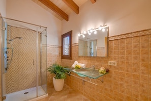 Bathtub, hair dryer, towels