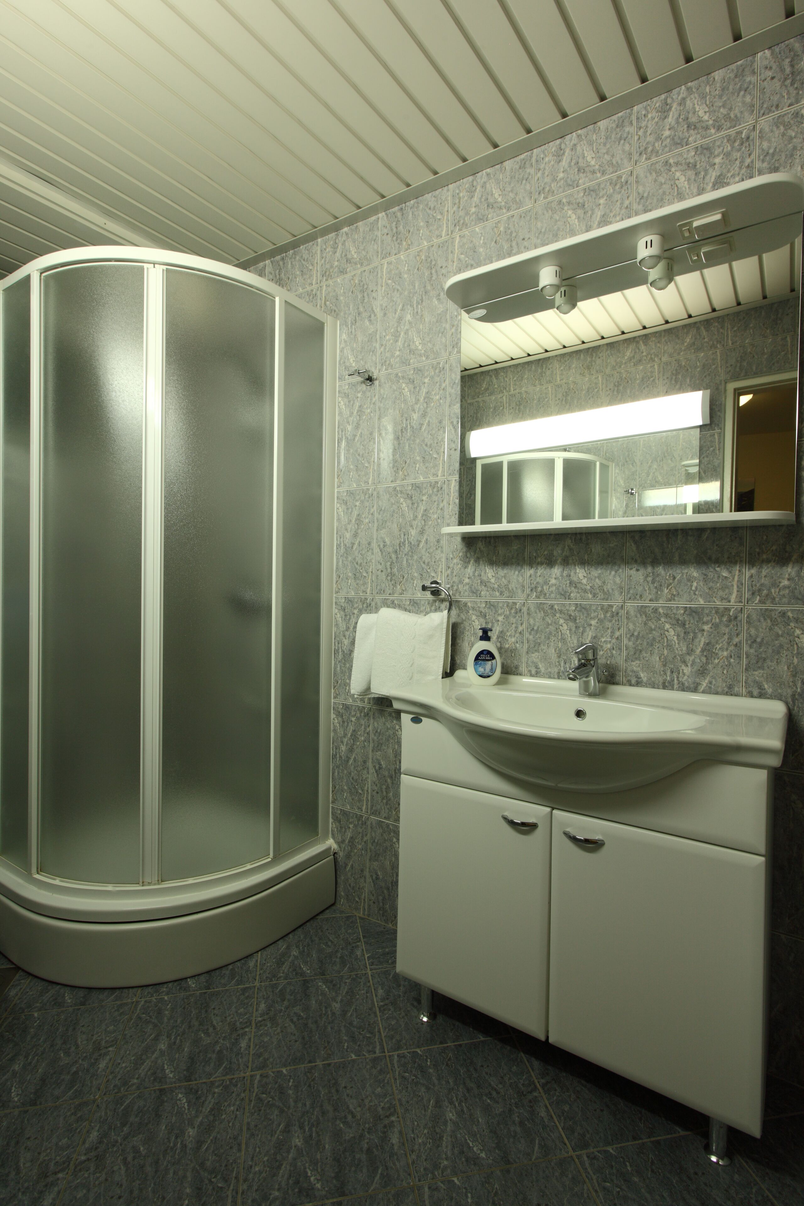 Studio | Bathroom | Hair dryer, towels, soap, toilet paper
