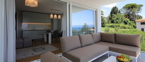 Superior-Apartment, 1 Schlafzimmer | Balkon
