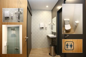 Phòng tập thể, phù hợp cho người khuyết tật | Phòng tắm | Buồng tắm vòi sen, vòi sen phun mưa 