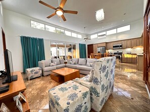 Smart TV, table football, books