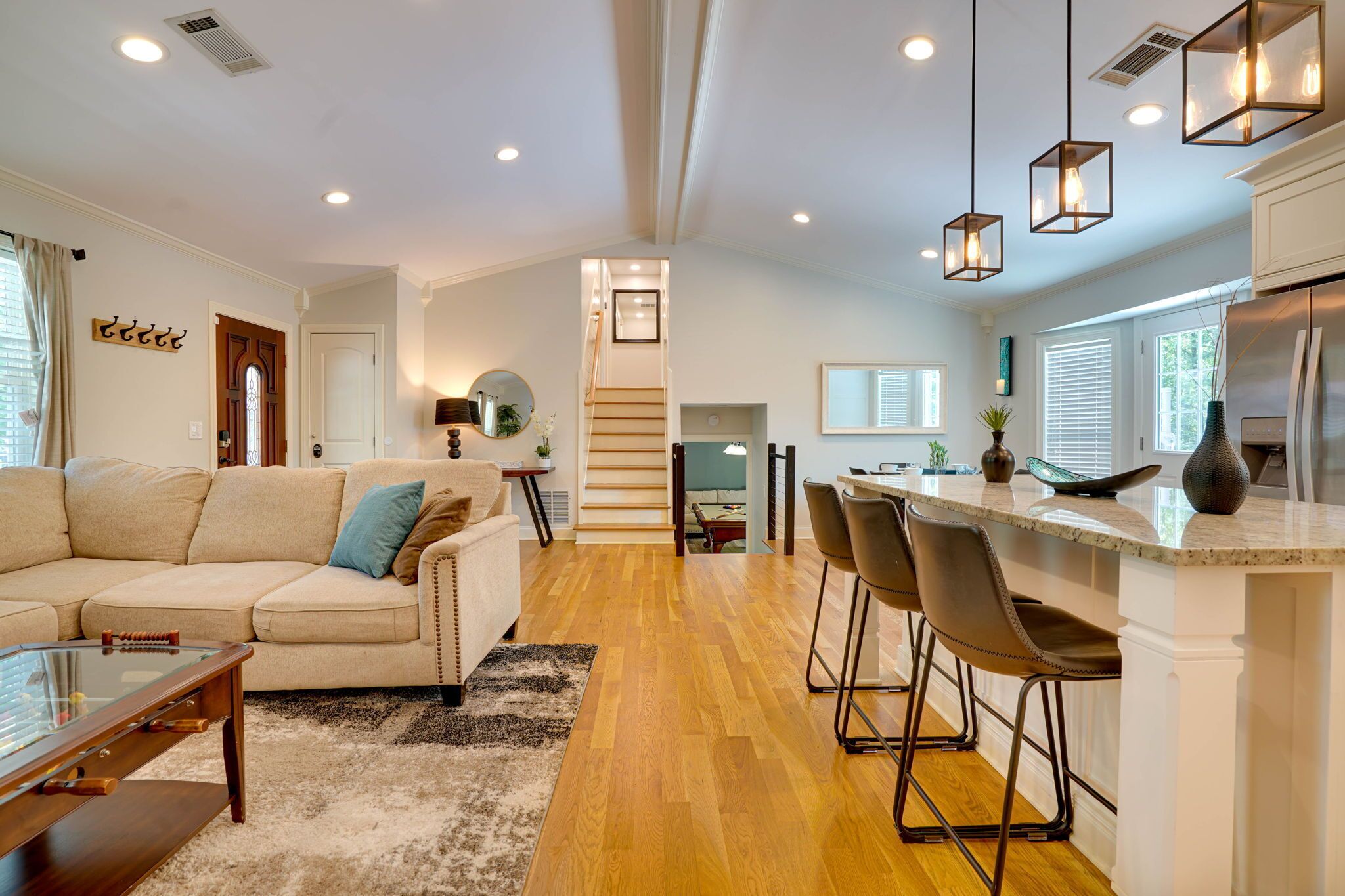 Smart TV, fireplace, table football, stereo