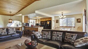 Condo, Multiple Beds, Private Pool | Living room | TV, fireplace - Fairway Village 12 (Bend)