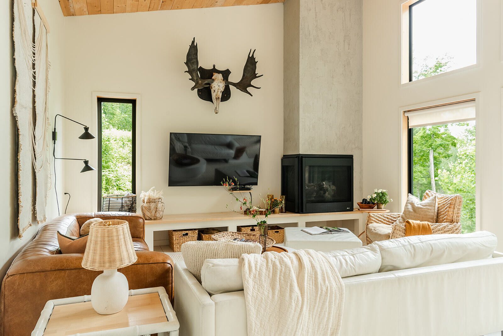 Televisio, takka, DVD-soitin