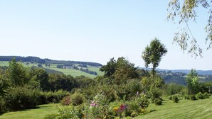 A lush, green landscape with rolling hills and a variety of trees and shrubs. - Farm With Lovely Panoramic Views (Trois-Ponts)