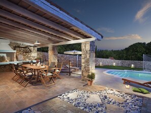 Pool - Attractive Villa With Private Swimming Pool, Beach Volleyball and Fenced Garden (Rasa)