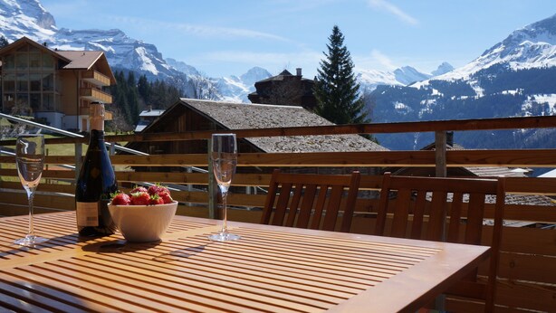 Apartment, 2 Bedrooms, Fireplace, Mountain View | Balcony - Chalet Am Acher 3 (Lauterbrunnen)