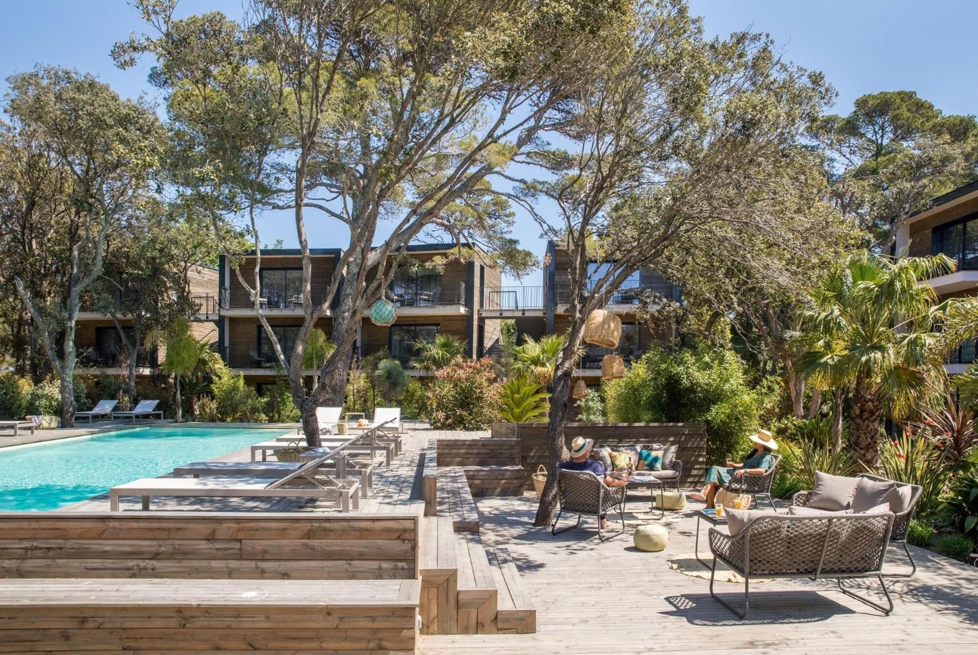 outdoor pool, open 8:00 am to 8:00 pm, pool umbrellas, pool loungers