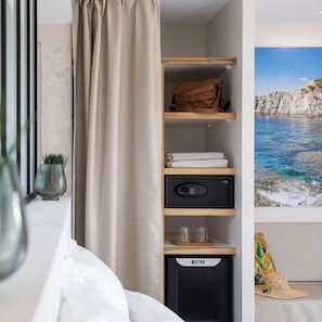Draps italiens Frette, literie de qualité supérieure, minibar