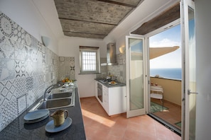 Appartement, 2 chambres | Cuisine privée | Réfrigérateur, micro-ondes, four, plaque de cuisson