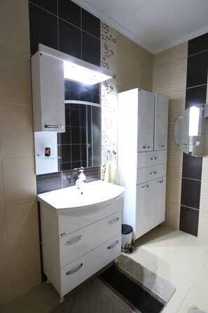 Free toiletries, hair dryer, slippers, towels