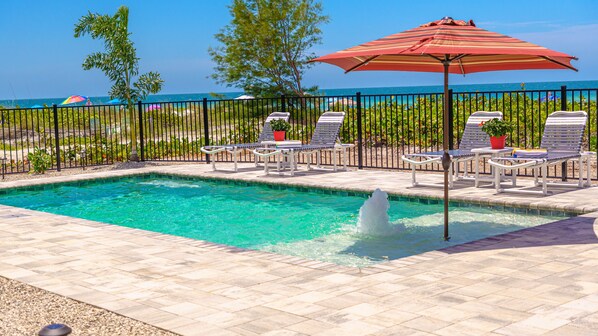 Piscine extérieure, piscine chauffée