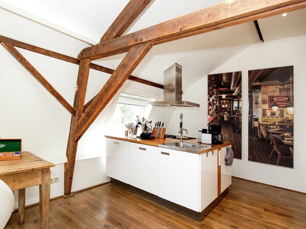 Apartment | Private kitchen | Highchair - Vibrant Farmhouse near Forest in Heeze-Leende (Leende)