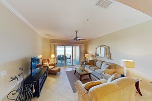 Smart TV, DVD player, foosball, books