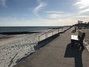 Beach nearby, sun-loungers