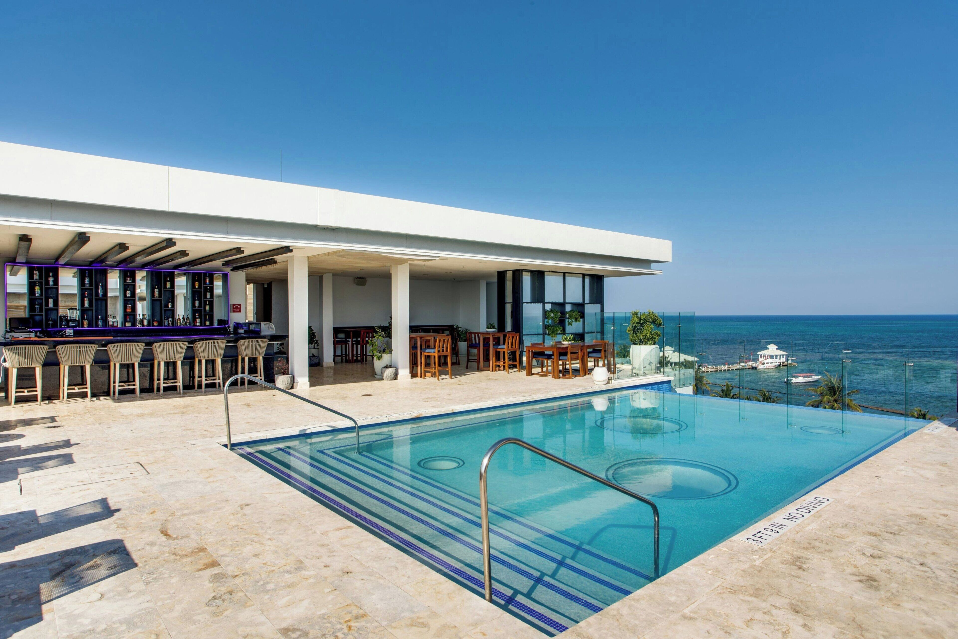 3 outdoor pools, open 8:00 AM to 8:00 PM, cabanas (surcharge)