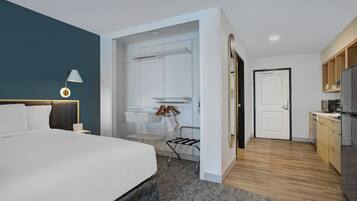 Desk, blackout curtains, iron/ironing board, free WiFi