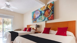 Standard Suite, 2 Double Beds, Garden View | Iron/ironing board (on request), WiFi (free), bed sheets - Hotel Rojo Manglar (Acapulco)