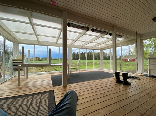 House in private location close to beach (300m) boat with motor ,all linen incl.