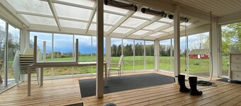 House in private location close to beach (300m) boat with motor ,all linen incl.