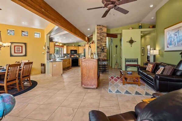 TV, fireplace, DVD player, offices