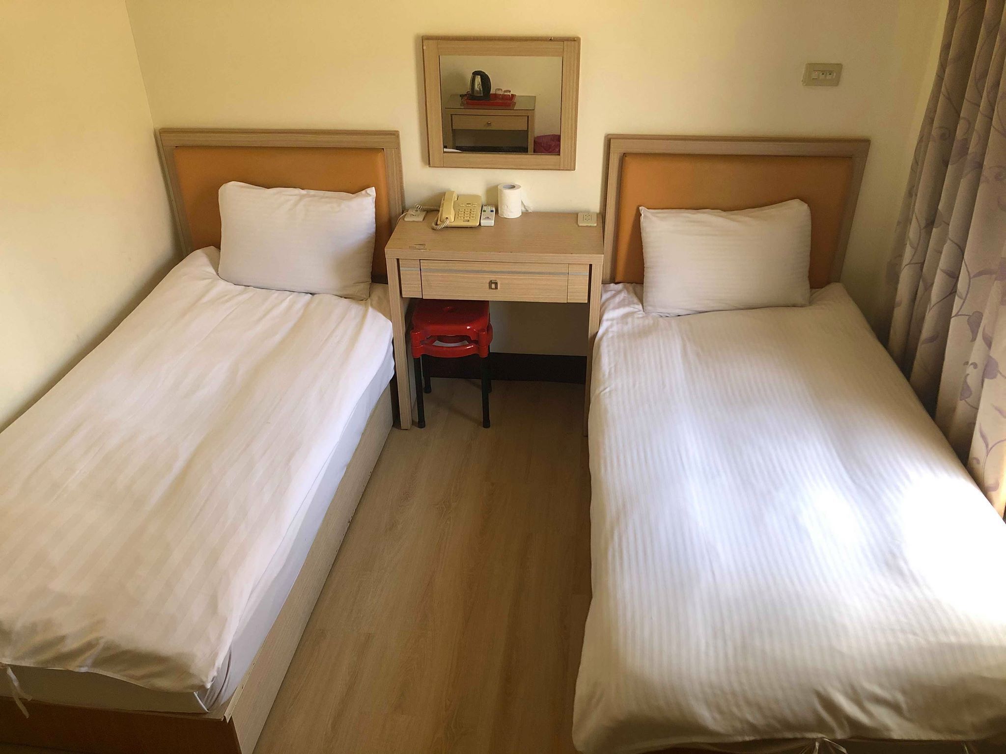 Desk, blackout drapes, free WiFi, bed sheets