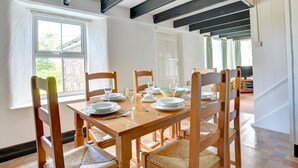 Dining - Holiday Home With Authentic Wooden Beams, Natural Stone Walls, and a Lovely Garden (Haverfordwest)
