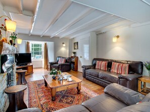 Fireplace, DVD player - Authentic Farmhouse With Private Garden in Rural Cornwall (Bodmin)