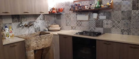 Villa, 1 Bedroom | Private kitchen | Full-size fridge, oven, stovetop, cookware/dishes/utensils
