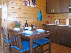 Dining - A Beautiful House by the Wilkasy Lake, Living Room With Fireplace, Terrace, 2 Bedrooms (Gizycko)