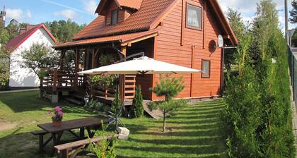 A Beautiful House by the Wilkasy Lake, Living Room With Fireplace, Terrace, 2 Bedrooms