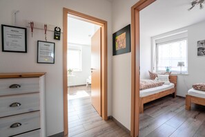 2 bedrooms, iron/ironing board, travel crib, free WiFi