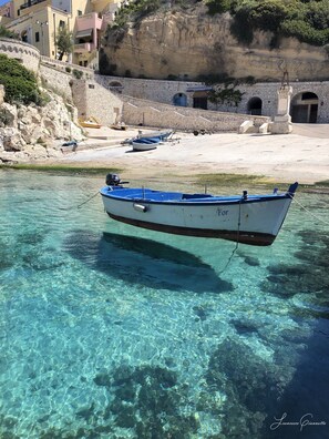 Beach nearby, sun loungers