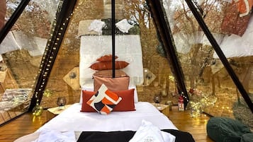 Bungalow (Pyramide de verre) | Individually decorated, individually furnished, bed sheets