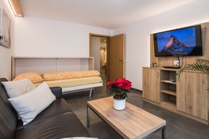 Smart TV, reproductor de DVD, mesa de ping pong, biblioteca de música