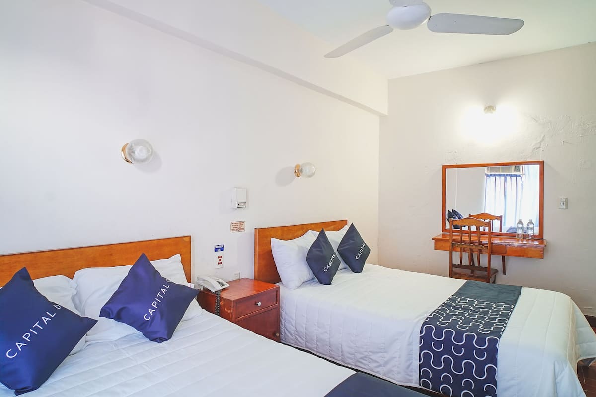 Standard Room, 2 Double Beds | Iron/ironing board, free WiFi, bed sheets