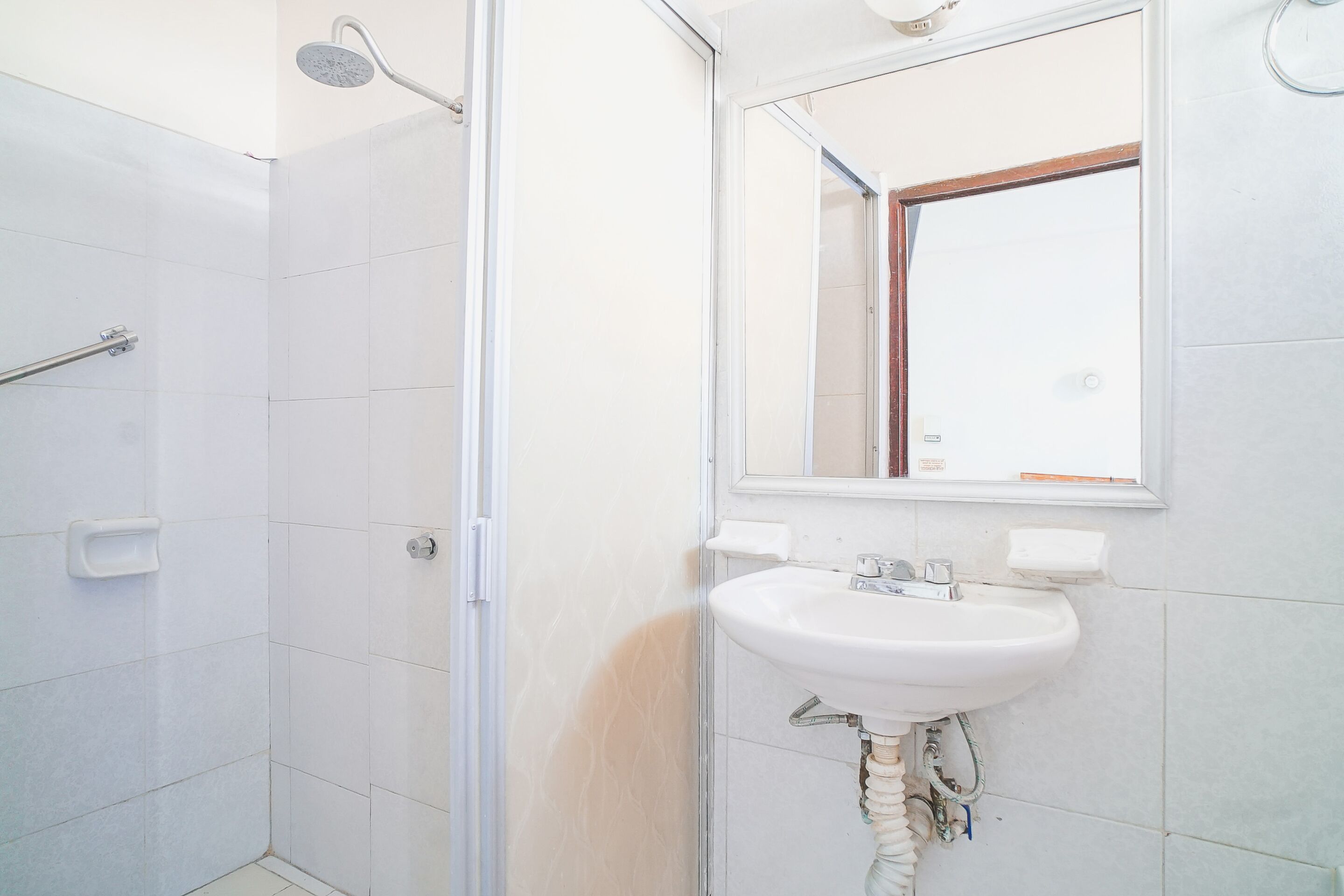 Standard Room, 2 Double Beds | Bathroom | Shower, rainfall showerhead, towels, soap